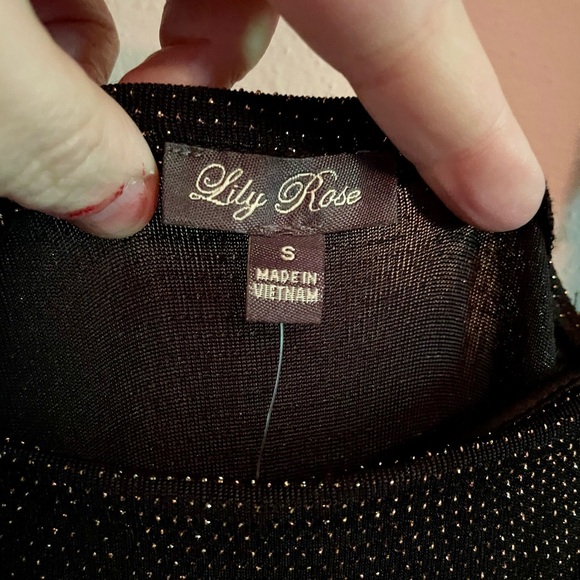 NWT Lily Rose Square Neck Glitter Knit Jumpsuit sz Small - Picture 7 of 14